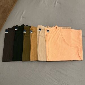 Set of Six Old Navy Luxe Rib Knit Tanks
